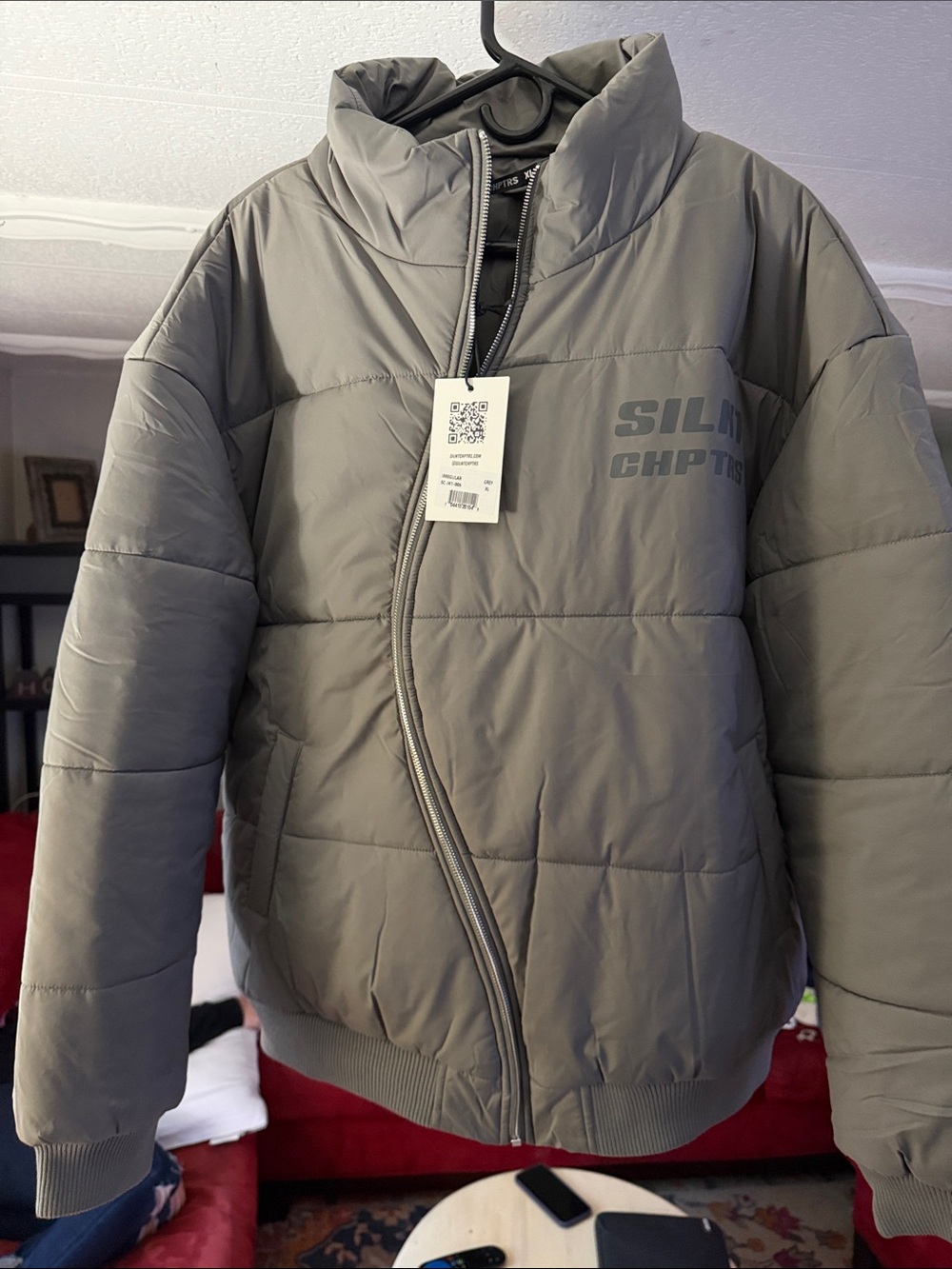 SILNT CHPTRS Puffer Jacket in Gray SIZE XL